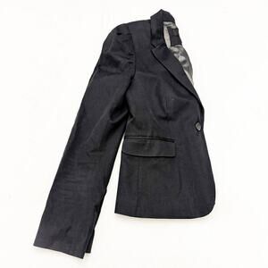 J. Crew Classic Black One-Button Blazer Cotton Blend Fully Lined Size 4